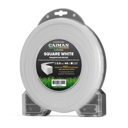 Профессиональная леска CAIMAN Square White by Unisaw квадрат 3,0 мм, 44 м
