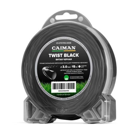 Профессиональная леска CAIMAN Twist Black спираль, круг 3,0 мм, 15 м