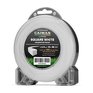 Профессиональная леска CAIMAN Square White by Unisaw квадрат 2,4 мм, 15 м